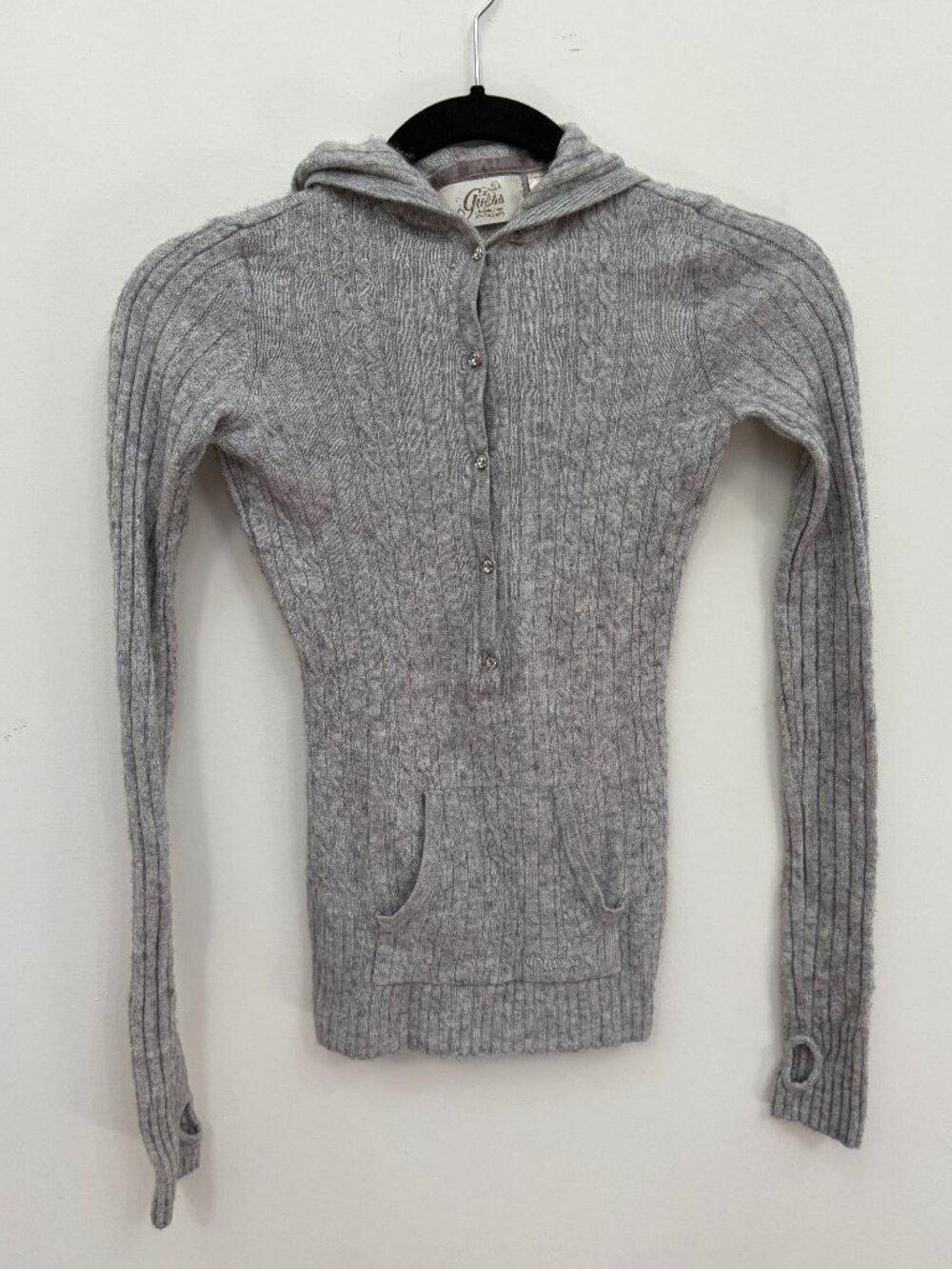 2000s Guess Knit Hooded Sweater